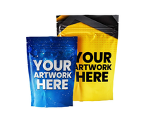 Sachets Doypack Personnalisés en Mylar de Qualité Alimentaire avec Fenêtre, 1/8 Oz-3.5g 7g 12g 28g 1lb, Imprimez Votre Logo, Anti-odeur, Hermétiques, Fermeture Éclair Supérieure