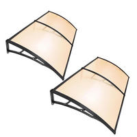 Auvent de fenêtre en polycarbonate bleu pliable, protection contre les UV et la pluie