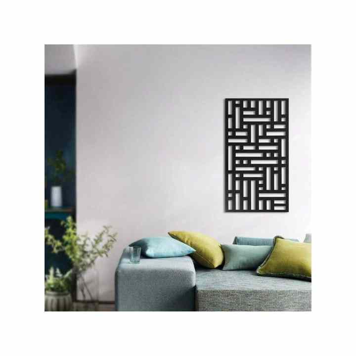 Black Metal Laser Cut Decorative Outdoor Privacy Screen Panel Indoor Metal Wall Decor Panel for Bedroom Dining Sitting Room