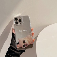 Antichoc Doux Coins Animal Design Mignon Mince Téléphone Cas Clair Miroir Cas pour iPhone 14 iPhone 15 pro max cas