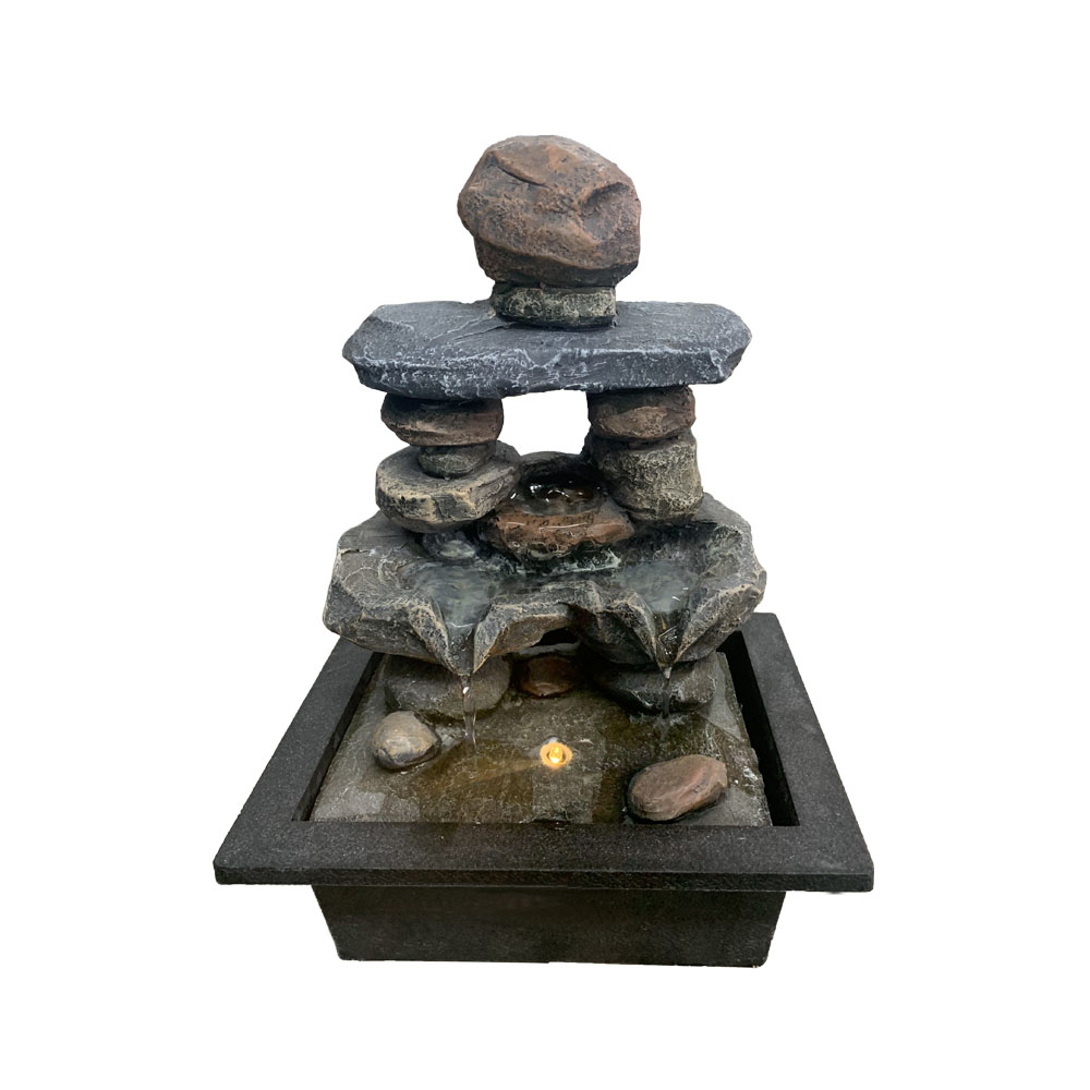 Handmade Creative Indoor and Outdoor Mini Resin Waterfall Tabletop Water Fountain