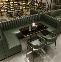 Meubles de restaurant américain Fast Food Meubles en bois Meubles modernes Long Canteen Sofa Set