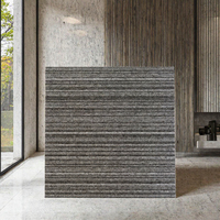 Tapis en polypropylène original 50x50cm, lot de 20, gris foncé à rayures, ignifuge, lavable, fabriqué en Chine