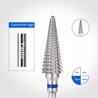 Yaqin professionnel 2.35mm carbure foret à ongles forme conique avec revêtement en argent efficace pour enlever le vernis Gel