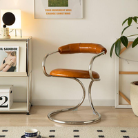 Fauteuil de salle à manger moderne en acier inoxydable durable, chaise de coiffeuse de chambre à coucher, fauteuil créatif design en forme de serpent avec dossier, pour la maison et les loisirs