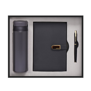 <b>Lock</b> & <b>Lock</b> Insulated Water Bottle Gift Set A5 <b>Notebook</b> Business Pen Black Gray Business Gifts - Product Image 2