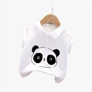 Camiseta Interior de Cuello Polo de Color Sólido para Niños, Camiseta Interior para Niñas, Chaleco de Dibujos Animados 100% Algodón para Niños - Product Image 5