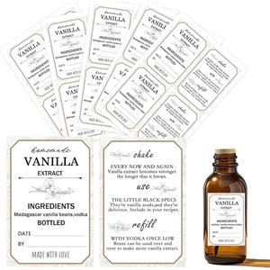 Étiquettes saveur vanille pour boîtes à <span class=keywords><strong>cupcakes</strong></span> de boulangerie et de café, autocollants pour bouteilles de sirop vanille, logo personnalisé - Product Image 1