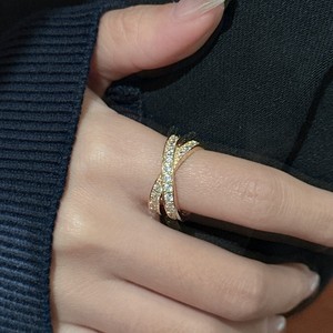 Bague en argent pur S925, luxe léger, simple, croix, romantique, vintage, italienne, micro-incrustée, design de niche, tendance, micro-incrustée - Product Image 2