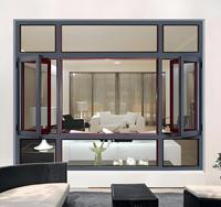Ventanas abatibles de aluminio de doble acristalamiento con diseño profesional personalizable Estilo columpio moderno con pantalla