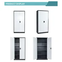 Armoire de classement Godrej, armoire de rangement, armoire en acier, usage commercial, mobilier de bureau, 2 portes battantes, métal, gris tendance, moderne, FC-A18 3