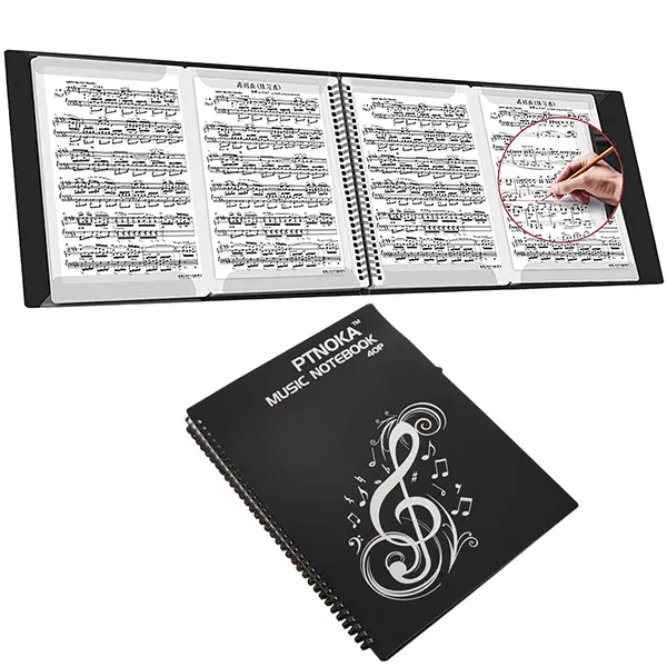 Customized plastic portfolio school choral sheet music folder a4 hard document storage double sided loose leaf file with pocket