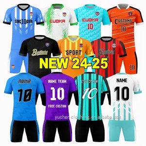 Customized New Products Football Jersey Club Team Soccer Jersey Set Sublimation High Quality Soccer Wear For Men And Kids