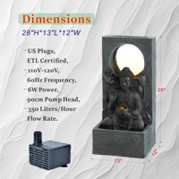 Fontaine d'eau moderne en résine artificielle faite à la main, thème oiseaux, pour porche, étanche, décoration de jardin extérieur, prête pour les fêtes Peaktop AJ5202