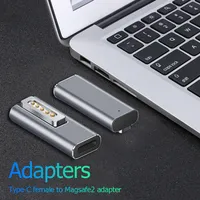 Adaptor USB C Magnetik Berkualitas Tinggi Tipe C ke Konektor Magsaf* 2 Adaptor Pengisian Cepat PD untuk MacBook Air/Pro dengan Lampu Indikator