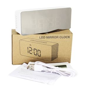 Réveil lumineux électronique avec grand affichage de l'heure et de la température, horloge LED miroir, réveil numérique avec fonction snooze, horloge de table - Product Image 6
