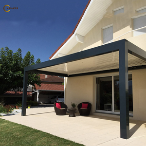 Pergola bioclimatique Kakadu 694-170 avec panneaux solaires, moderne, rétractable, motorisée, protection contre le soleil et la pluie, en aluminium, écologique, nature - Product Image 5