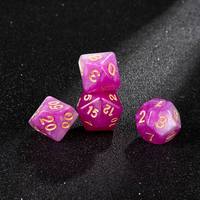 Collection de dés polyédriques en acrylique durable et résistant aux rayures, design multi-faces, ensemble de dés pour cadeau de joueur, pour les campagnes de jeu de rôle et le divertissement