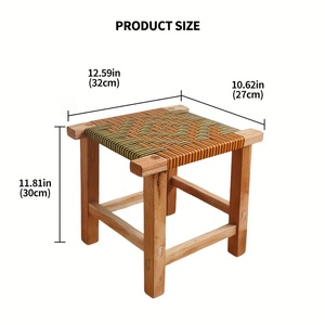 Tabouret et ottoman modernes et élégants en bois massif et rotin tressé, avec rangement intégré, pour la maison, la salle à manger ou comme <span class=keywords><strong>table</strong></span> <span class=keywords><strong>basse</strong></span>. - Product Image 6