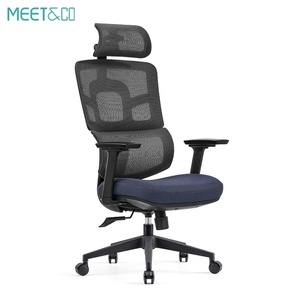 Chaise de bureau moderne, élégante et confortable pour manager, pivotante, ergonomique, convertible, en nylon, plastique et tissu, réglable - Product Image 1