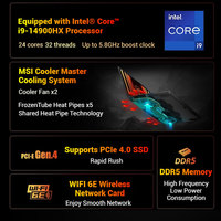 MSI Katana 15 : Ordinateur Portable de Gaming, Core i9-14900HX, RTX 5060, Écran 15.6" 2.5K
