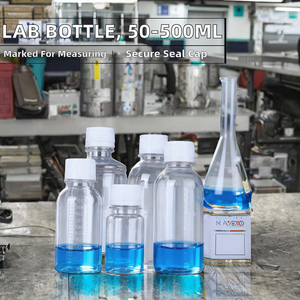 Flacon gradué de laboratoire avec bouchon à vis inviolable, en plastique, pour distribution de liquides, avec marques de mesure, 50 ml, pour crème pour le visage - Product Image 2