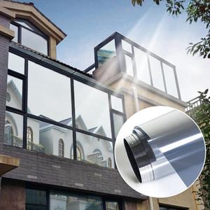 Película de Aislamiento Térmico y Protección de Privacidad para Ventanas, Espejo Plateado Reflectante, Película Decorativa para Ventanas de Casa - Product Image 1