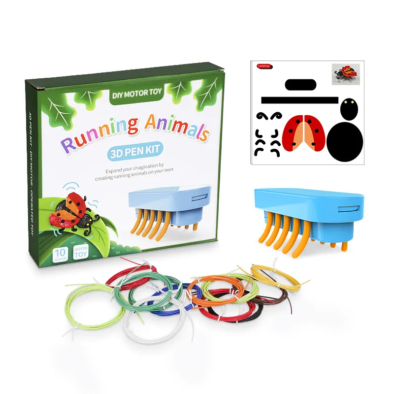 Nieuwe Product Educatief Speelgoed Lopen Dier Met Pcl Filament Stencil Beste Geschenken Voor Kinderen 3d Pen Kit
