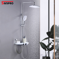 SANIPRO articles sanitaires modernes de luxe en laiton européen chromé salle de bain 4 fonctions système chaud et froid ensemble de douche