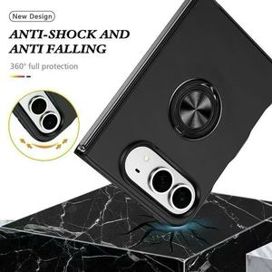 Funda Delgada Antigolpes para iPhone <span class=keywords><strong>Duo</strong></span> con Anillo Metálico, Soporte Magnético para Auto, Carcasa Trasera Resistente de TPU+PC - Product Image 4