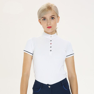 Camiseta Polo Ligera de Secado Rápido para Mujer, Corte Clásico, Poliamida/Nailon, para Equitación y Ciclismo - Product Image 2