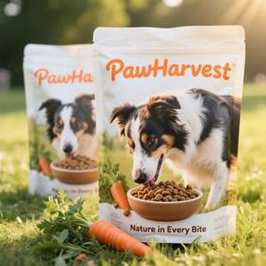 Sachet Doypack à fond carré refermable pour aliments pour animaux de compagnie (chiens et chats), qualité alimentaire, film épais, avec logo personnalisé imprimé - Product Image 4