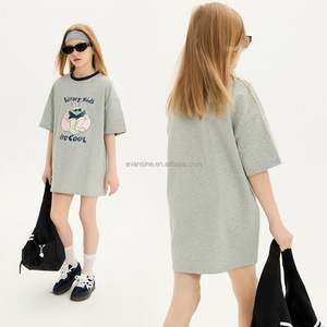 فستان بنات قابل للتخصيص، ملابس أطفال بطباعة كرتونية رائعة، فستان تي شيرت قطني، زي صيفي غير رسمي - Product Image 3