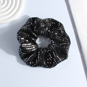 Serre-têtes à paillettes en gros pour femmes – Accessoires de cheveux élastiques de couleur unie, tendance - Product Image 5