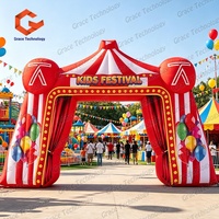 Arche de cirque gonflable pour scène de spectacle de carnaval, toile de fond pour événement commercial extérieur, décoration de portail de fête
