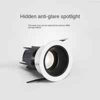 Spot LED circulaire anti-éblouissement 90 mm, CRI 90 élevé, cadre étroit, design moderne en aluminium, indice de protection IP65, trois couleurs, pour la maison et le bureau