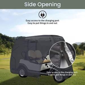 איכות גבוהה חובה גולף עגלה מכסה 420d עם ציפוי כסף ציפוי עמיד למים קוו - Product Image 6