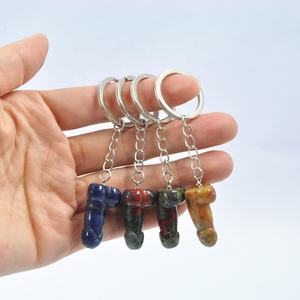 1 inç doğal karışık taş yapay <span class=keywords><strong>Penis</strong></span> yüzük anahtarlıklar kristal Mini <span class=keywords><strong>Penis</strong></span> anahtar zincirleri hediye için - Product Image 3