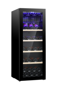 Jg80a लक्जरी वाइन कूलर लकड़ी का प्रदर्शन काउंटरटॉप रैक ग्लास दरवाजा निर्मित पेय रेफ्रिजरेटर - Product Image 2