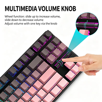 Clavier sans fil tri-mode de qualité supérieure, rétroéclairage RVB, rechargeable, compact, ergonomique, pour le bureau, la maison et les jeux