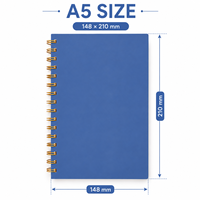 Carnet à spirales A5 avec logo personnalisé, 80 feuilles lignées, journal pour le bureau, les étudiants, l'école, l'écriture, fournitures cadeaux