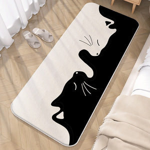 Venta al por mayor de dibujos animados personalizados lindo gato encantador alfombra de baño antideslizante Cachemira gruesa obtener alfombra de baño desnuda para baño dormitorio cama Decoración - Product Image 4