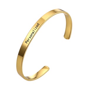 Brazalete grueso Braceletid Pulsera Grabado Brazaletes Indio Acero Quirúrgico Joyas De <span class=keywords><strong>Oro</strong></span> De 18 <span class=keywords><strong>Kilates</strong></span> Joyeria - Product Image 5