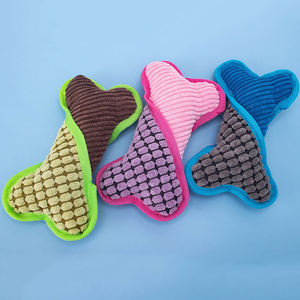 Jouet pour chien durable et couineur en velours côtelé, en forme d'os, résistant aux morsures, pour chiots agressifs - Product Image 5