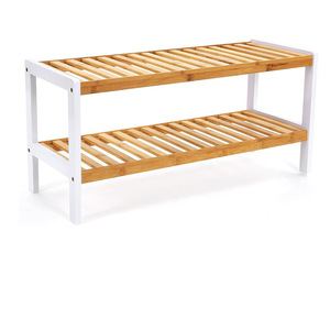 Bamboo Double Layer <b>Shoe</b> Rack 2nd Floor <b>Space</b> <b>Saving</b> <b>Storage</b> For Living Room Bedroom Balcony Modern Minimalist Design - Product Image 1