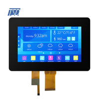 Pantalla LCD legible con luz solar de 7 pulgadas, resolución de 1024x600, IPS LVDS, interfaz USB I2C con panel táctil capacitivo