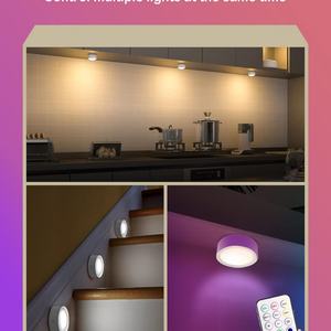 Luces LED RGB Inalámbricas para Debajo del Gabinete con Control Remoto, Luces LED de Colores con Batería, Adhesivas para Armarios de Cocina - Product Image 3