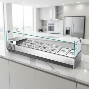 Réfrigérateur à Salade Commercial de Comptoir, Contrôle Intelligent de la Température, Acier Inoxydable 201 ou 304, Table de Préparation à Pizza pour Restaurant et Bar - Product Image 2