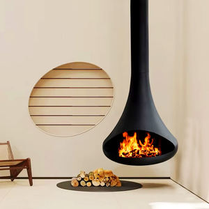 Chimenea de Bioetanol de Diseño Moderno y Brasero con Pedestal de Madera y Soporte de Acero Inoxidable, Estufa de Etanol, Venta al Por Mayor - Product Image 1