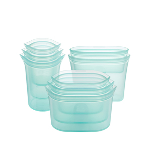 Factory Supply Freshness Protection Bag Reusable Silicone Food Storage Bag Seal Pour Zipper Kitchen Silicone Food Storage Bag